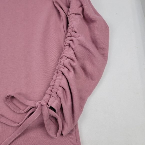 Lush mauve ruched sleeve oversized sweatshirt dress - Picture 3 of 5